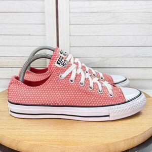 Converse Chuck Taylor All Star Ox Textured Canvas Sneakers Coral Ultra Red‎ 8